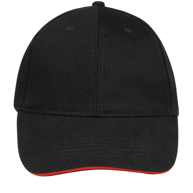 Black-Red - Back - SOLS Unisex Buffalo 6 Panel Baseball Cap