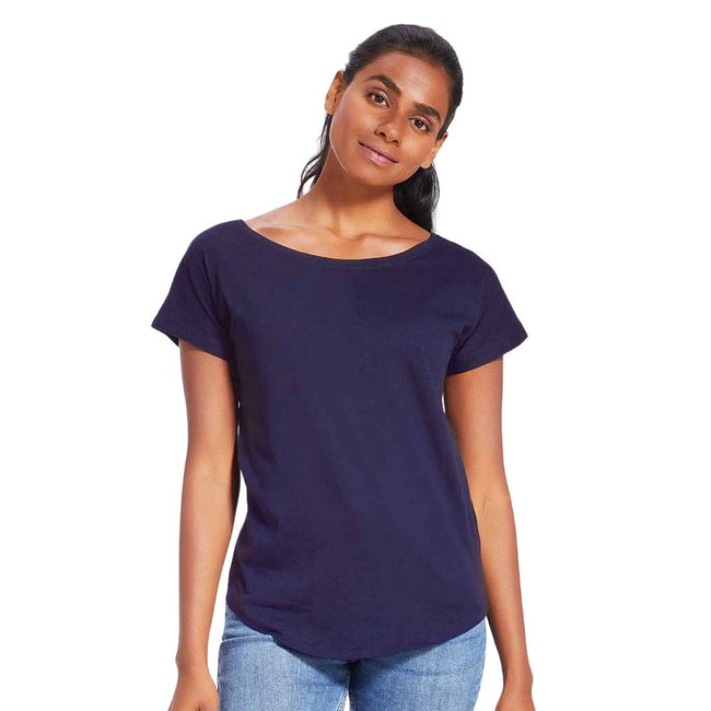 Navy - Side - Mantis Womens-Ladies Loose Fit T-Shirt