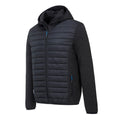 Grey Marl-Black - Side - Portwest Adults Unisex KX3 Baffle Padded Jacket