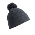 Grey - Front - Result Childrens-Kids Pom Pom Beanie