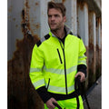 Fluorescent Yellow-Black - Side - Result Adults Unisex Safe-Guard Ripstop Safety Soft Shell Jacket