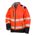 Fluorescent Orange-Black - Front - Result Adults Unisex Safe-Guard Ripstop Safety Soft Shell Jacket