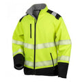 Fluorescent Yellow-Black - Front - Result Adults Unisex Safe-Guard Ripstop Safety Soft Shell Jacket