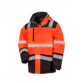 Fluorescent Orange-Black - Front - Result Adults Unisex Safe-Guard Safety Soft Shell Jacket