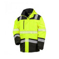 Fluorescent Yellow-Black - Front - Result Adults Unisex Safe-Guard Safety Soft Shell Jacket