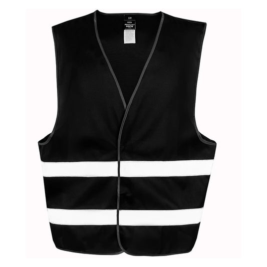 Black - Front - Result Adults Unisex Core Enhanced Vis Vest