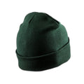 Bottle Green - Back - Result Adults Unisex Double Knit Printers Beanie