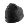 Black - Back - Result Adults Unisex Double Knit Printers Beanie