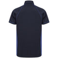 Navy-Royal Blue - Back - Finden And Hales Mens Performance Piped Polo Shirt