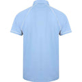 Sky-Navy-White - Back - Finden And Hales Mens Performance Piped Polo Shirt