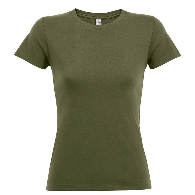 Army - Front - SOLS Womens-Ladies Regent Short Sleeve T-Shirt
