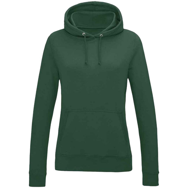 Bottle Green - Front - AWDis Womens-Ladies Girlie College Hoodie