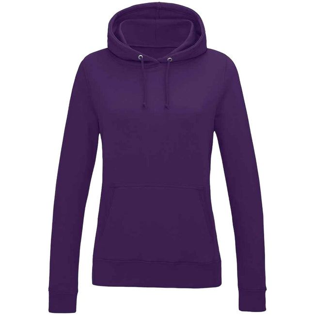Purple - Front - AWDis Womens-Ladies Girlie College Hoodie