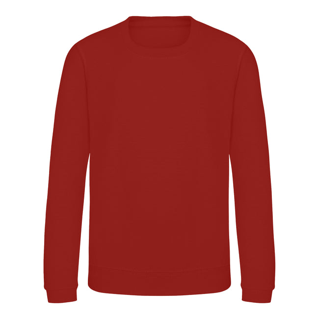 Fire Red - Front - AWDis Just Hoods Childrens-Kids Sweatshirt