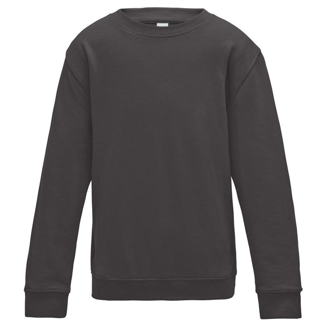 Charcoal - Front - AWDis Just Hoods Childrens-Kids Sweatshirt