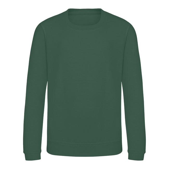 Bottle Green - Front - AWDis Just Hoods Childrens-Kids Sweatshirt