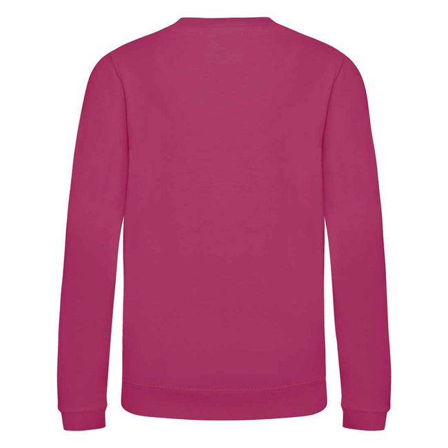 Hot Pink - Back - AWDis Just Hoods Childrens-Kids Sweatshirt