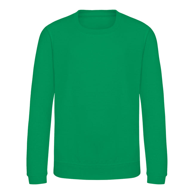 Kelly Green - Front - AWDis Just Hoods Childrens-Kids Sweatshirt