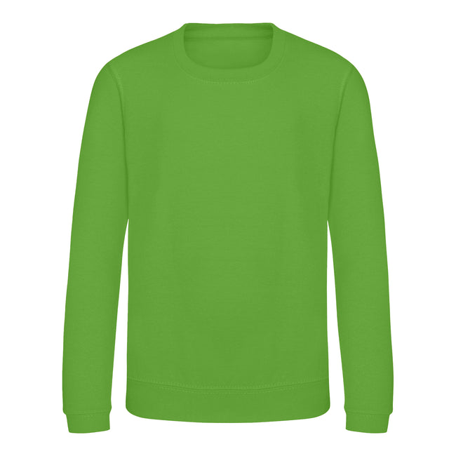 Lime Green - Front - AWDis Just Hoods Childrens-Kids Sweatshirt