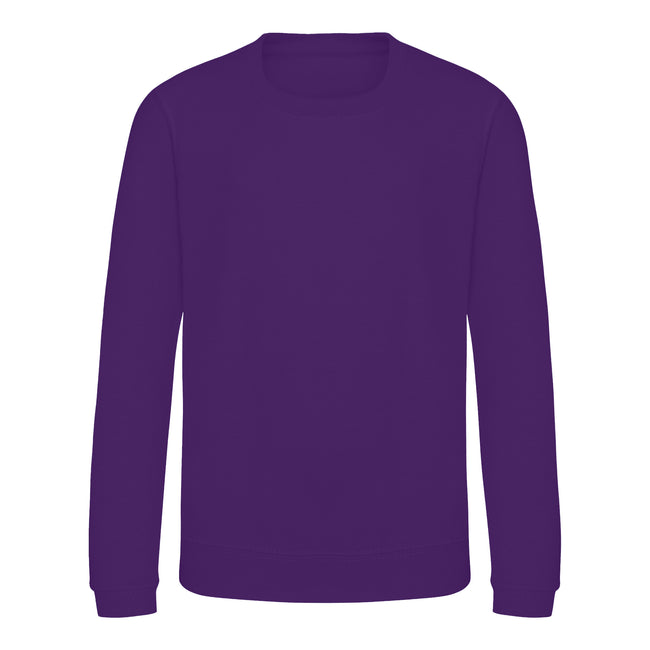 Purple - Front - AWDis Just Hoods Childrens-Kids Sweatshirt