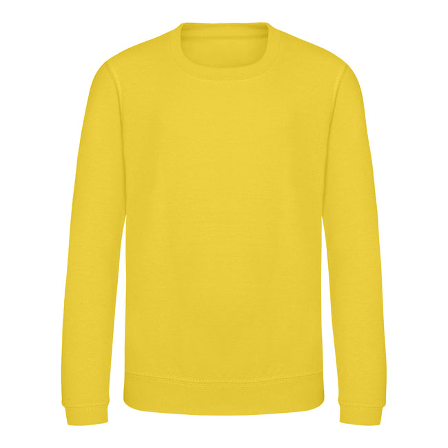 Sun Yellow - Front - AWDis Just Hoods Childrens-Kids Sweatshirt