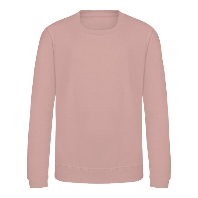 Dusty Pink - Front - AWDis Just Hoods Childrens-Kids Sweatshirt