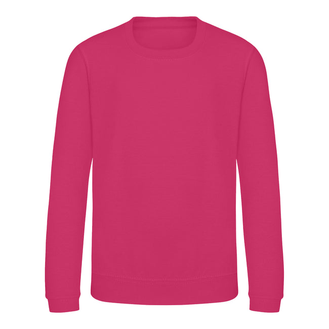 Hot Pink - Side - AWDis Just Hoods Childrens-Kids Sweatshirt