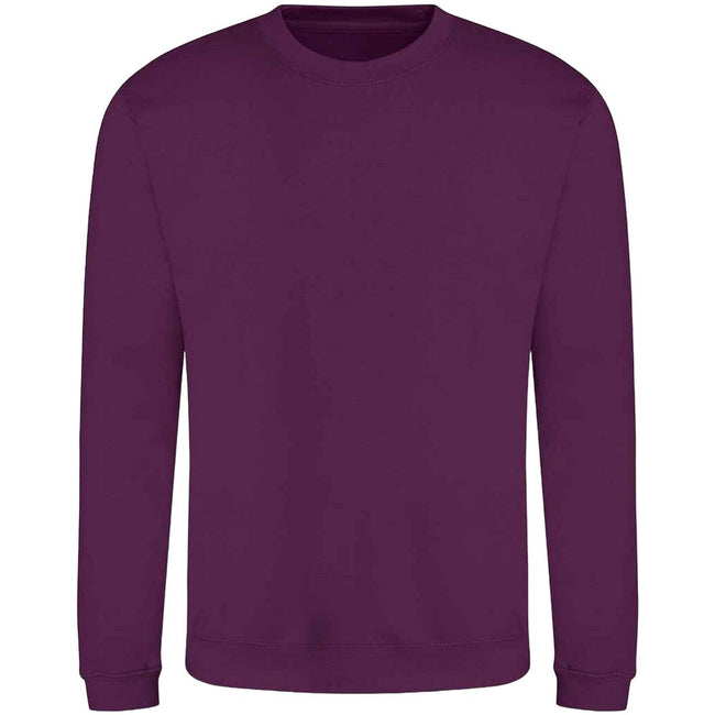 Plum - Front - AWDis Adults Unisex Just Hoods Sweatshirt