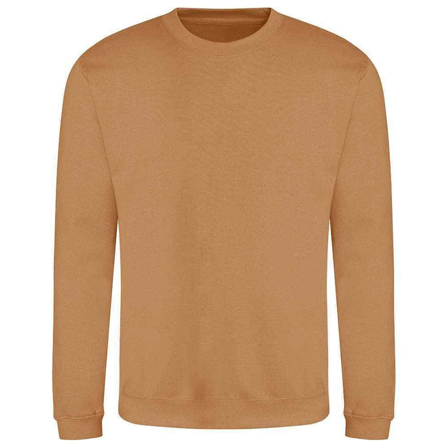Caramel Latte - Front - AWDis Adults Unisex Just Hoods Sweatshirt