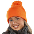 Fluorescent Orange - Side - Result Core Pom Pom Beanie