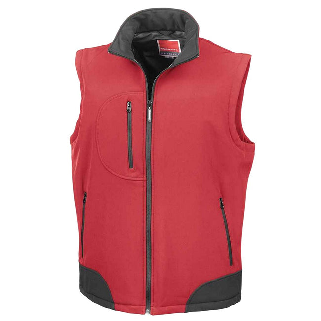 Red-Black - Front - Result Mens Soft Shell Bodywarmer