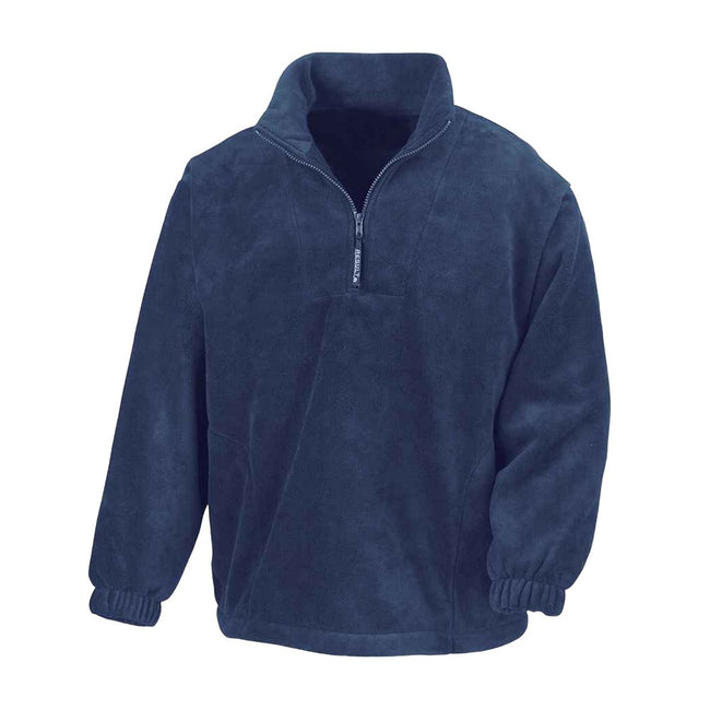 Navy - Front - Result Adults Unisex Polartherm Zip Neck Fleece