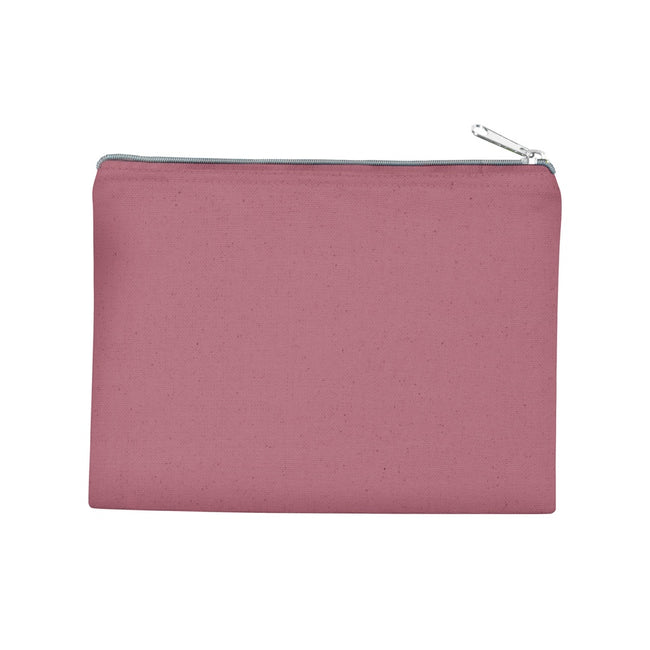 Light Marsala-Silver - Front - Kimood Medium Cotton Canvas Pouch