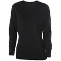 Black - Front - Kariban Womens-Ladies Cotton Acrylic V Neck Sweater