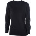 Dark Grey - Front - Kariban Womens-Ladies Cotton Acrylic V Neck Sweater