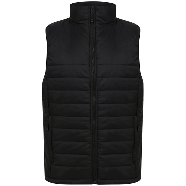 Black - Front - Henbury Unisex Adults Padded Gilet