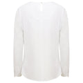 White - Back - Henbury Womens-Ladies Pleat Front Long Sleeve Blouse