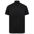 Black - Front - Henbury Mens Modern Short Sleeve Slim Fit Oxford Shirt