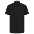 Black - Front - Henbury Mens Modern Short Sleeve Oxford Shirt