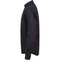 Black - Side - Henbury Mens Modern Long Sleeve Slim Fit Oxford Shirt