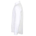White - Side - Henbury Mens Modern Long Sleeve Slim Fit Oxford Shirt