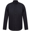 Black - Front - Henbury Mens Modern Long Sleeve Slim Fit Oxford Shirt