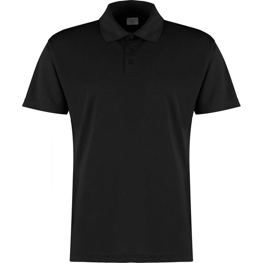 Black - Front - Kustom Kit Mens Cooltex Plus Micro Mesh Polo Shirt