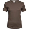 Chocolate Brown - Front - Tee Jays Womens-Ladies Interlock T-Shirt