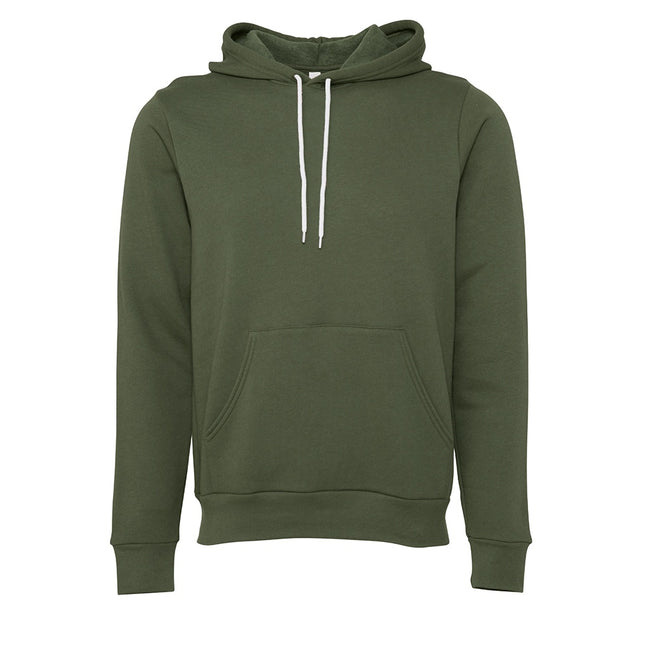 Military Green - Front - Bella + Canvas Adults Unisex Pullover Hoodie