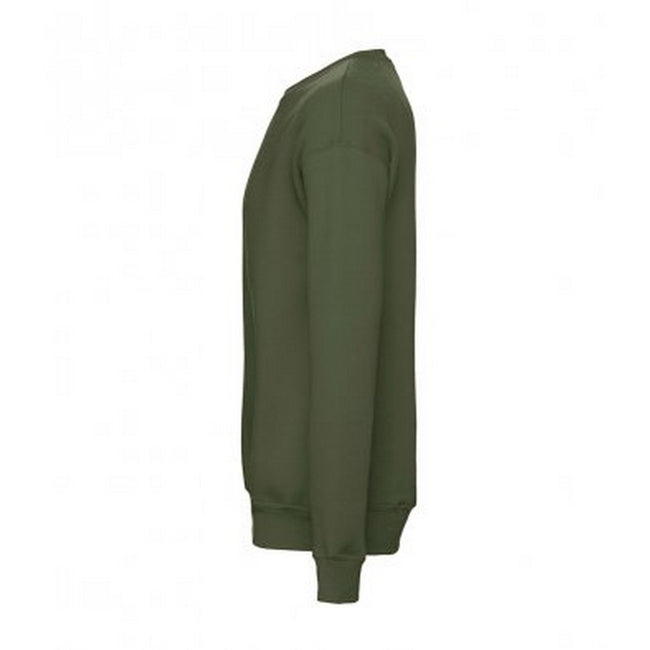 Military Green - Side - Bella + Canvas Adults Unisex Drop Shoulder Sweatshirt