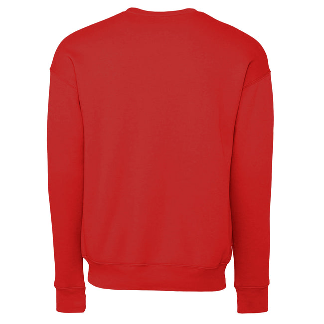 Red - Back - Bella + Canvas Adults Unisex Drop Shoulder Sweatshirt