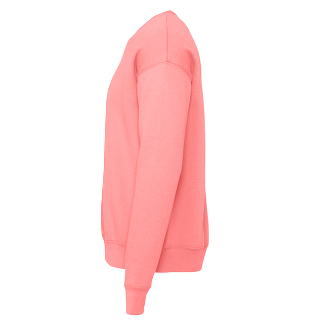 Pink - Side - Bella + Canvas Adults Unisex Drop Shoulder Sweatshirt