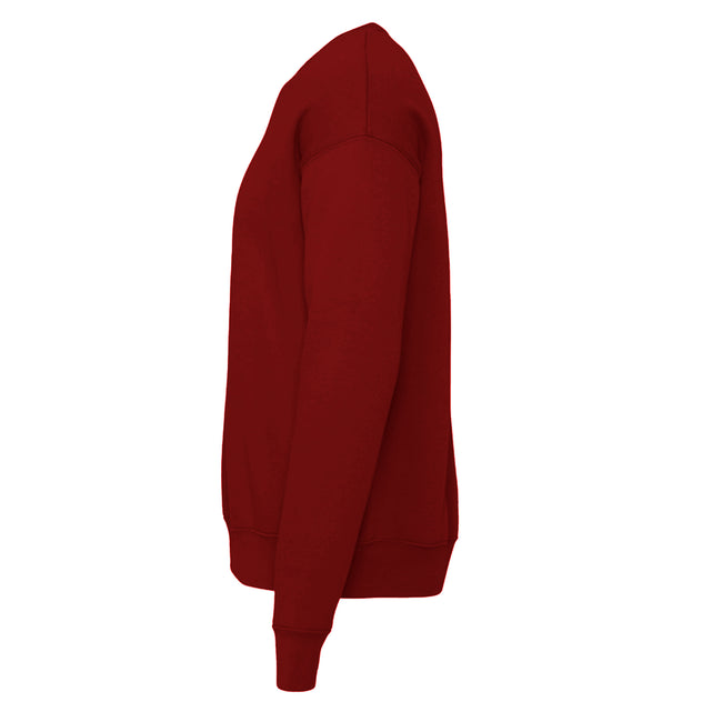 Maroon - Side - Bella + Canvas Adults Unisex Drop Shoulder Sweatshirt
