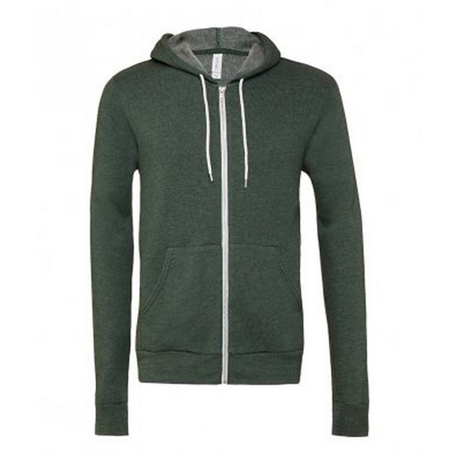 Heather Forest - Front - Bella + Canvas Adults Unisex Full Zip Hoodie